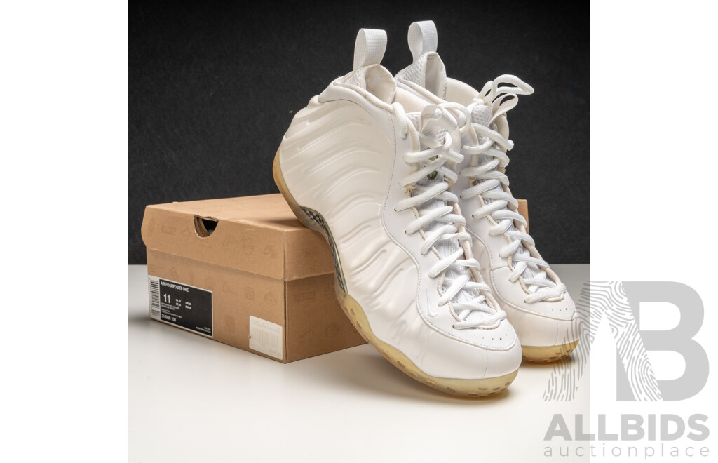 Pair of Nike Air Foamposite White Out Colourway, 2012