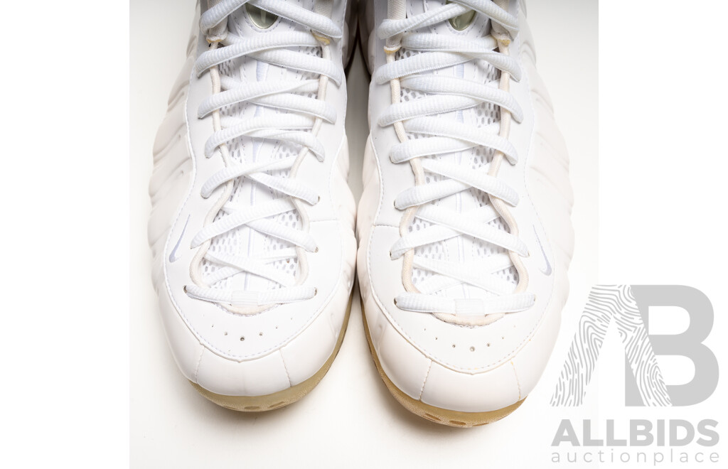 Pair of Nike Air Foamposite White Out Colourway, 2012