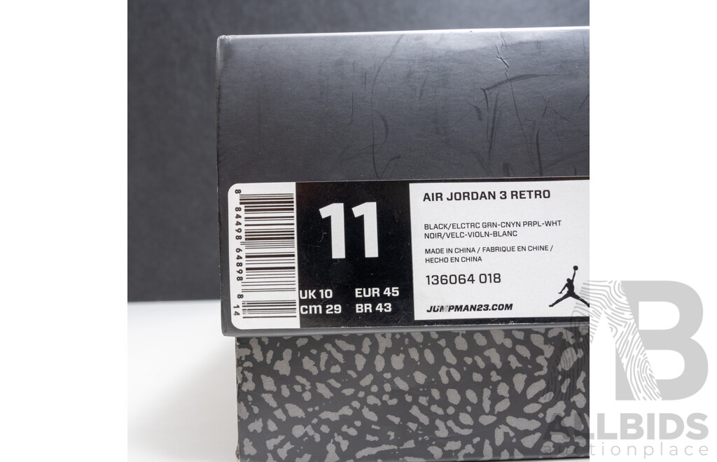 Boxed Air Jordan 3Retro Joker. 2012