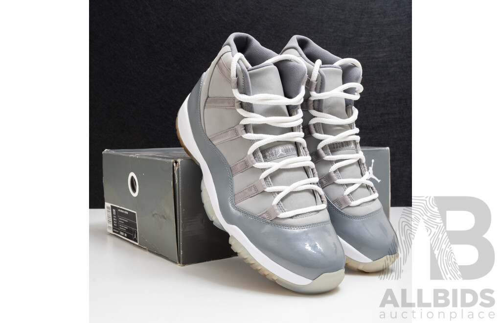 Pair of Nike Air Jordan 11 Retro Cool Grey Colourway, 2010