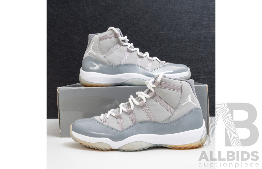 Pair of Nike Air Jordan 11 Retro Cool Grey Colourway, 2010