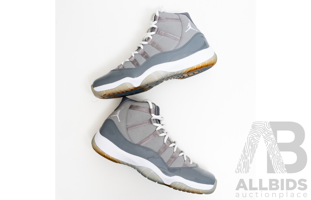 Pair of Nike Air Jordan 11 Retro Cool Grey Colourway, 2010