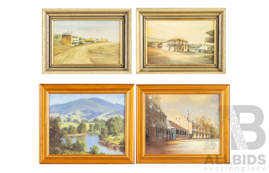 Collection of Four Framed Australian Landscape Colour Prints, 25 x 31 cm (largest) (4)