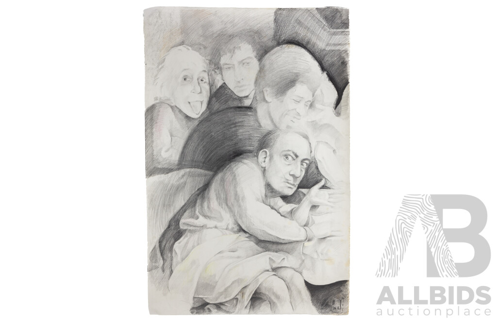 Artist Unknown, (20th Century, Australian), Celebration Day Parts 1,2 & 3, Original Lead & Coloured Pencils Sketch on Heavy Cardboard, 140 x 115 cm (sheet largest) (3)