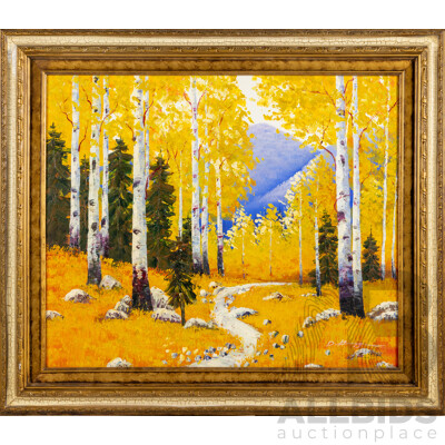 Artist Unknown (20th Century), Autumn Afternoon, Original Vintage Acrylic on Canvas, 66 x 76 cm (frame)