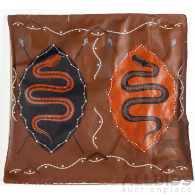 Signed Indistinctly, (20th Century), Serpent's Journey, Wonderful Original Vintage Oil on Canvas, 87 x 95 cm (unstretched)