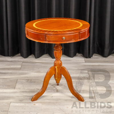 Vintage Timber Three Drawer Drum Table