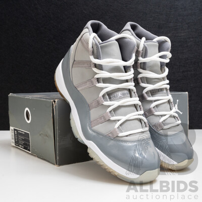 Pair of Nike Air Jordan 11 Retro Cool Grey Colourway, 2010