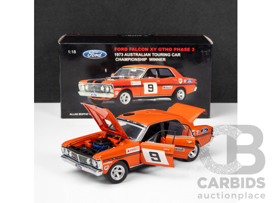 AUTOart 1973 Ford XY Falcon GTHO Phase 3 ATCC Winner Allan Moffat #9 1:18 Scale Model Car - Signed COA