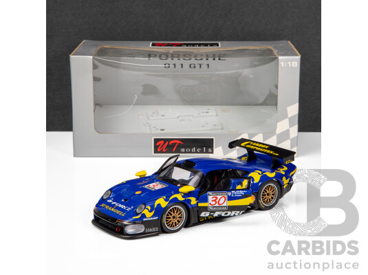 UT Models 1997 Porsche GT1 G-Force #30 Wallinder / Greasley / Lister 1:18 Scale Model Car