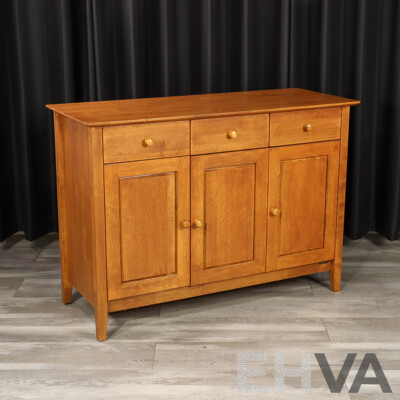 Modern Three Drawer Sideboard with Three Panel Doors