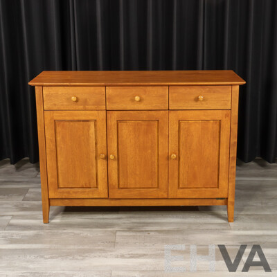 Modern Three Drawer Sideboard with Three Panel Doors