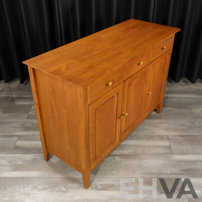 Modern Three Drawer Sideboard with Three Panel Doors