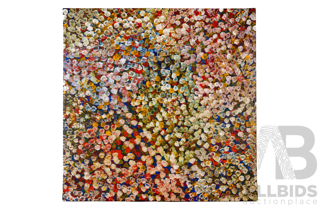 Bessie Pitjara (20th Century, Indigenous-Australian, 1960- ), Bush Plum (2021), Original Acrylic on Canvas, 93 x 94 cm