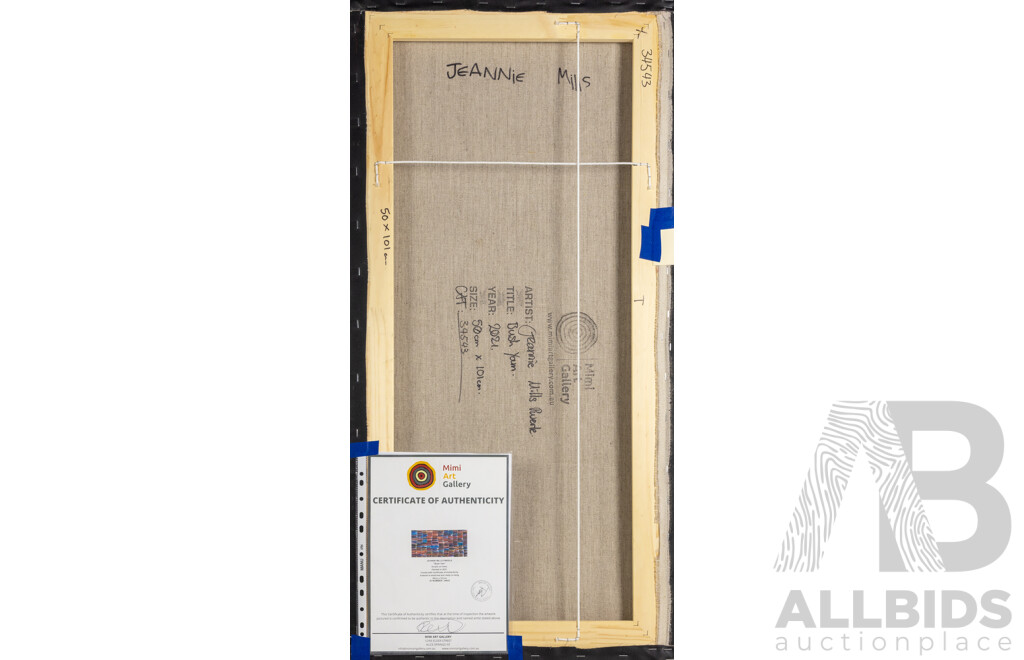 Jeannie Mills Pwerle, (20th Century, Indigenous Australian, 1965-), Bush Yam (2021), Original Acrylic on Linen, 100 x 52 cm