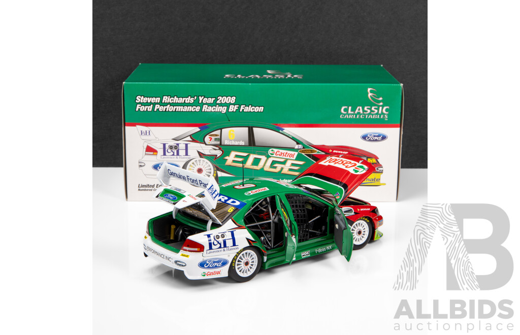 Classic Carlectables 2008 Ford BF Falcon V8 Supercar Steven Richards FPR Castrol Edge #6 1:18 Scale Model Car
