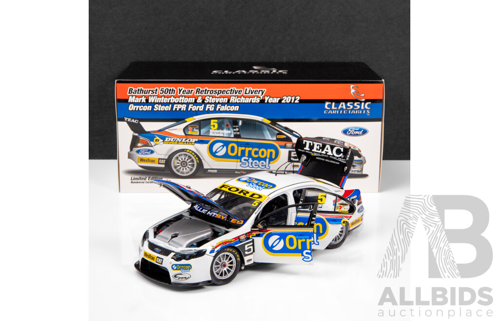 Classic Carlectables 2012 Ford FG Falcon V8 Supercar Bathurst 50th Year Retro Livery Richards / Winterbottom #5 1:18 Scale Model Car