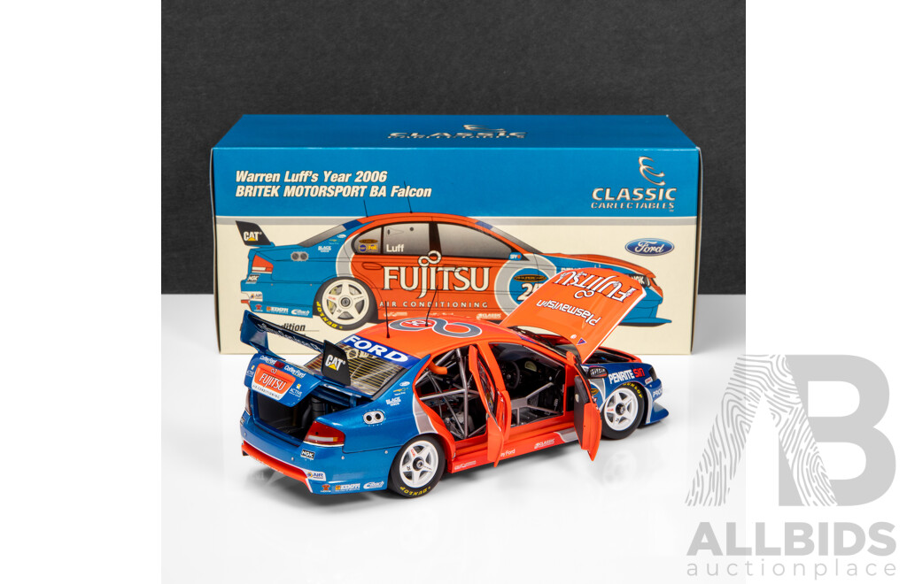 Classic Carlectables 2006 Ford BA Falcon V8 Supercar Fujitsu Warren Luff #25 1:18 Scale Model Car