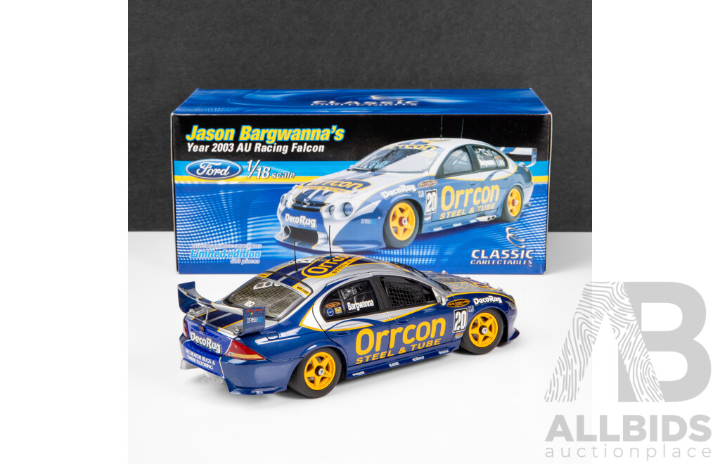 Classic Carlectables 2003 Ford AU Falcon V8 Supercar Larkham Motorsport Bargwanna #20 1:18 Scale Model Car