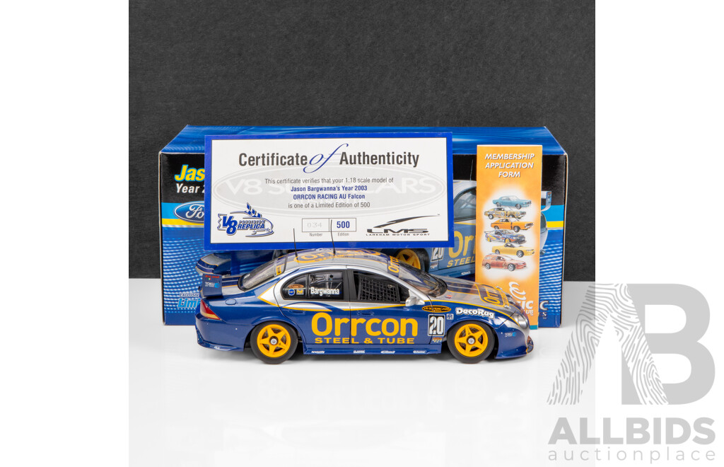 Classic Carlectables 2003 Ford AU Falcon V8 Supercar Larkham Motorsport Bargwanna #20 1:18 Scale Model Car