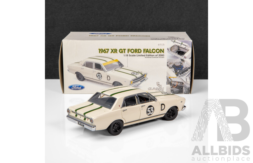 Classic Carlectables 1967 Ford XR Falcon GT Bathurst 2nd Place Geoghegan #53D 1:18 Scale Model Car