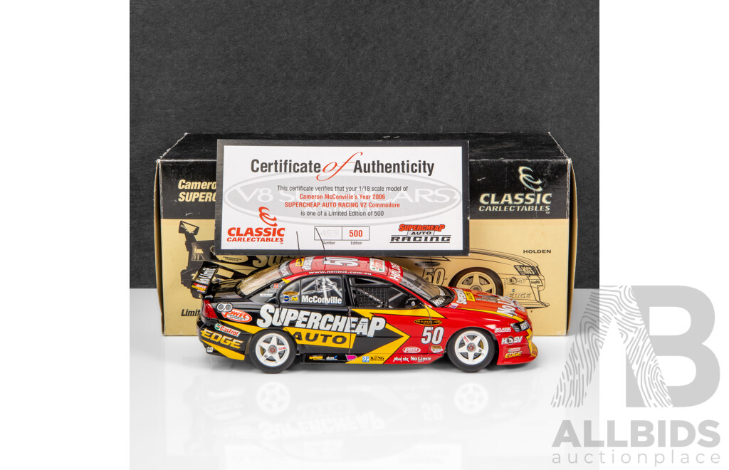 Classic Carlectables 2006 Holden VZ Commodore V8 Supercar Supercheap Auto McConville #50 1:18 Scale Model Car
