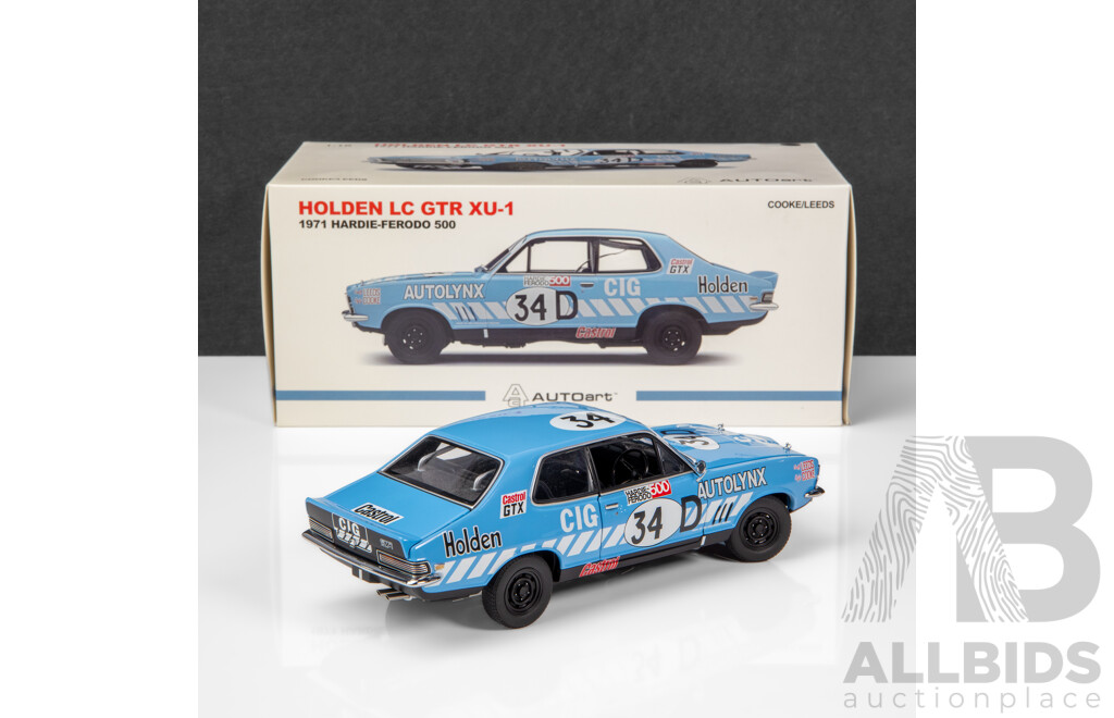 AUTOart 1971 Holden LC Torana GTR XU-1 Hardie-Ferodo 500 Cooke / Leads #34D 1:18 Scale Model Car - Signed COA