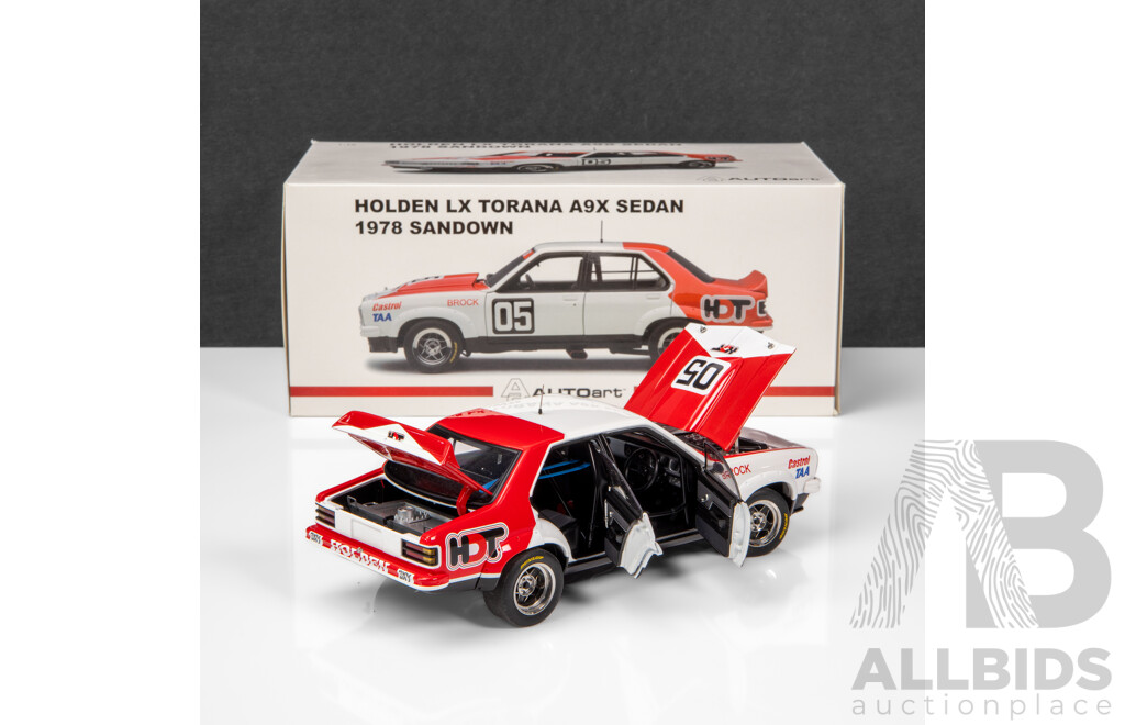 AUTOart 1978 Holden LX Torana A9X Sedan Sandown HDT Winner Brock #05 1:18 Scale Model Car