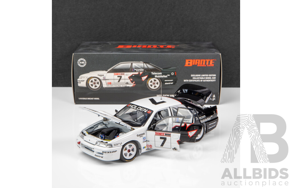 Biante 1991 Holden VN Commodore SS Group a HRT Telecom Jones / Crompton #7 1:18 Scale Model Car - Signed COA