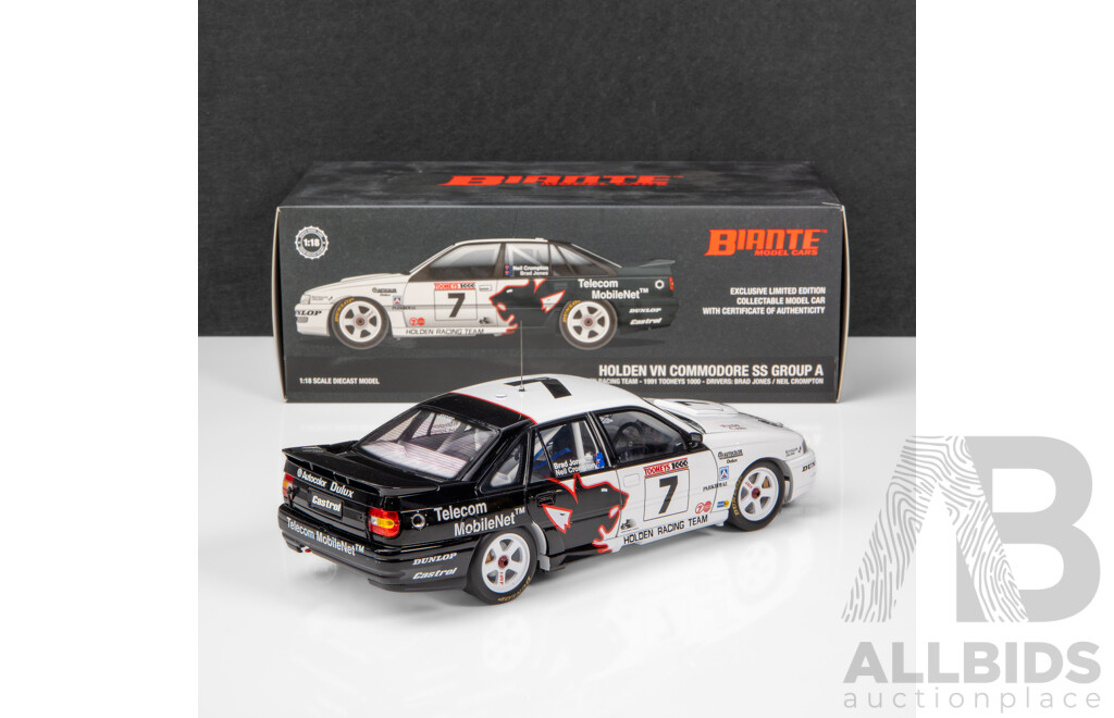 Biante 1991 Holden VN Commodore SS Group a HRT Telecom Jones / Crompton #7 1:18 Scale Model Car - Signed COA