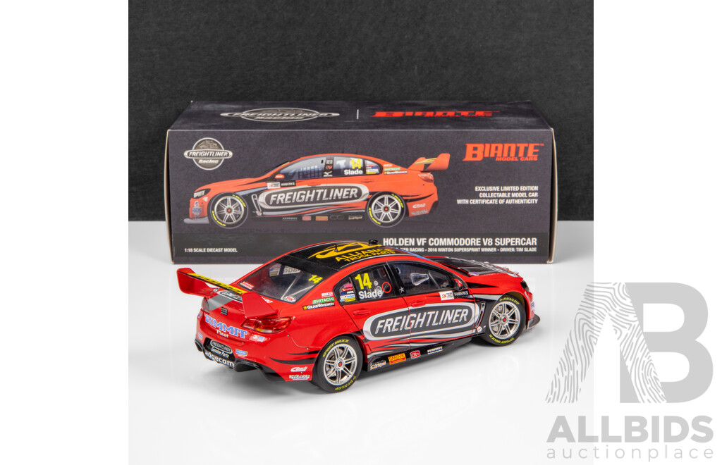 Biante 2016 Holden VF Commodore V8 Supercar Super Sprint Winner Freightliner Slade #14 1:18 Scale Model Car