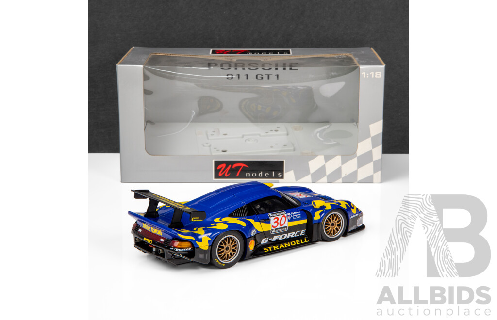 UT Models 1997 Porsche GT1 G-Force #30 Wallinder / Greasley / Lister 1:18 Scale Model Car