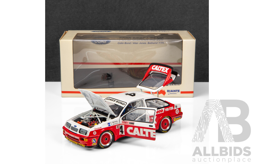 Biante Classics 1988 Ford Sierra RS500 Tooheys 1000 Caltex #4 Bond / Jones 1:18 Scale Model Car - Signed COA