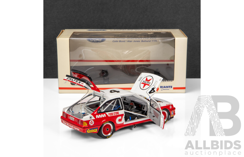 Biante Classics 1988 Ford Sierra RS500 Tooheys 1000 Caltex #4 Bond / Jones 1:18 Scale Model Car - Signed COA