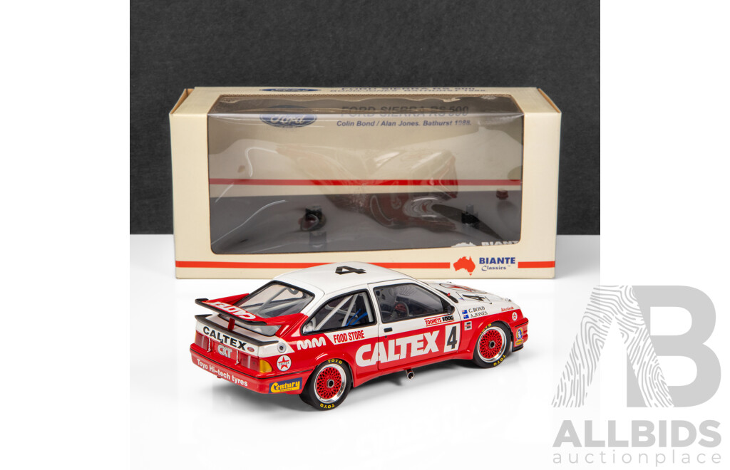 Biante Classics 1988 Ford Sierra RS500 Tooheys 1000 Caltex #4 Bond / Jones 1:18 Scale Model Car - Signed COA