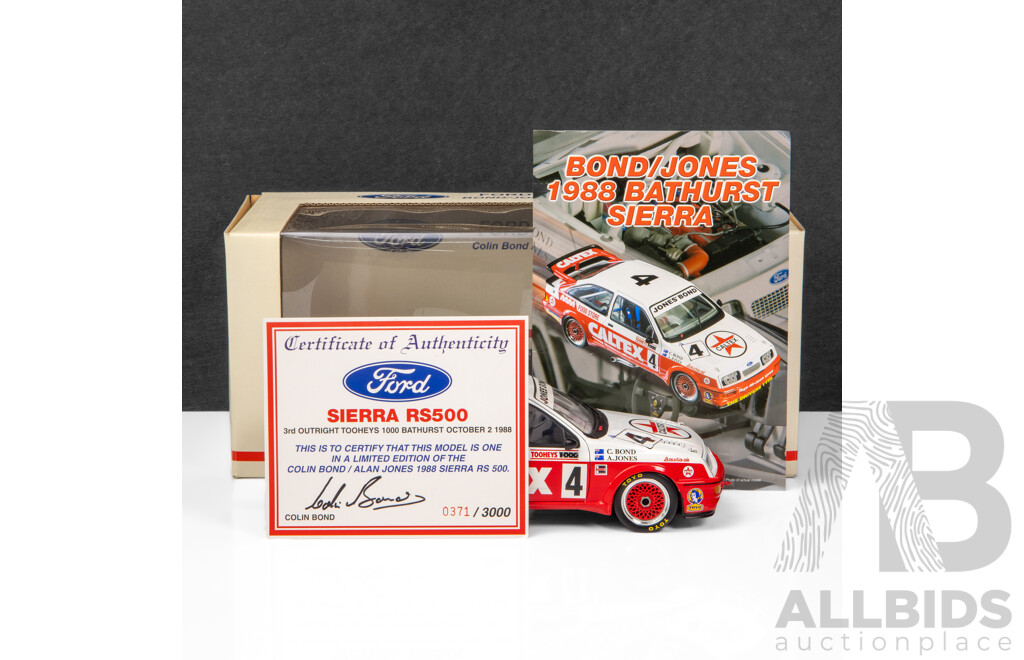 Biante Classics 1988 Ford Sierra RS500 Tooheys 1000 Caltex #4 Bond / Jones 1:18 Scale Model Car - Signed COA