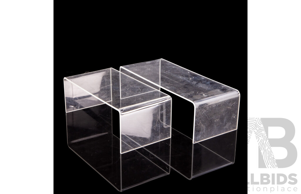 Collection of Nine Lucite 1:18 Scale Model Car Stands