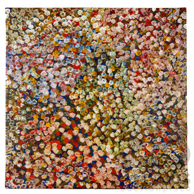 Bessie Pitjara (20th Century, Indigenous-Australian, 1960- ), Bush Plum (2021), Original Acrylic on Canvas, 93 x 94 cm