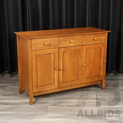 Modern Three Drawer Sideboard with Three Panel Doors