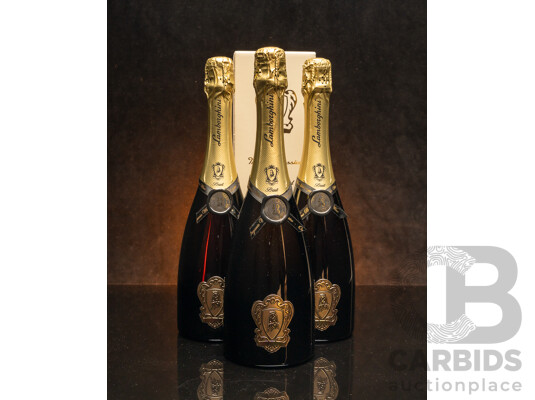 Lamborghini The Legend Metodo Classico Vintage Organic Sparkling Pinot Noir 750ml - Lot of Three Bottles - Total RRP $867