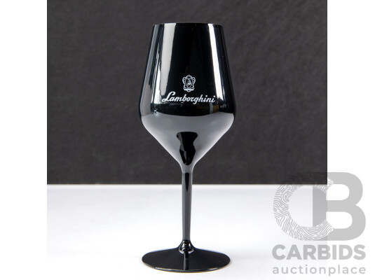 Set of 12 Black Lamborghini Plastic Single Stem Wine Goblets