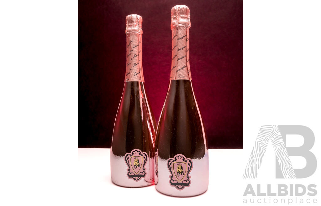 Lamborghini Zero Alcohol Organic Sparkling Rose 750ml - Lot of 2 Bottles - Total RRP $258