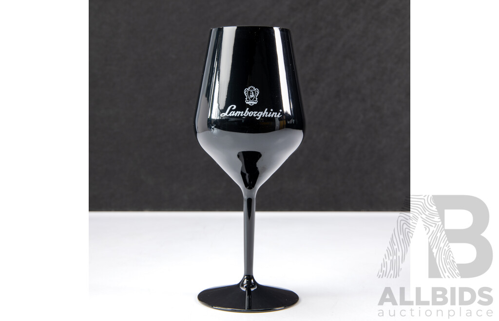 Set of 12 White Lamborghini Plastic Single Stem Wine Goblets