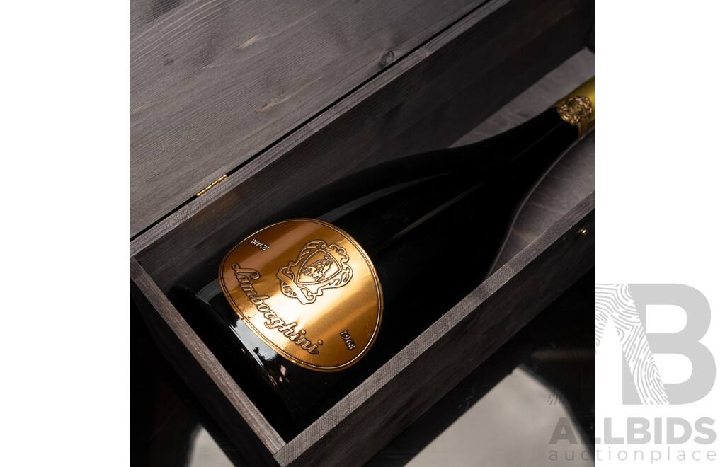 Jeroboam Lamborghini The Legend Metodo Classico Vintage Organic Sparkling Pinot Noir - 3L Bottle in Wooden Box - RRP $1,500