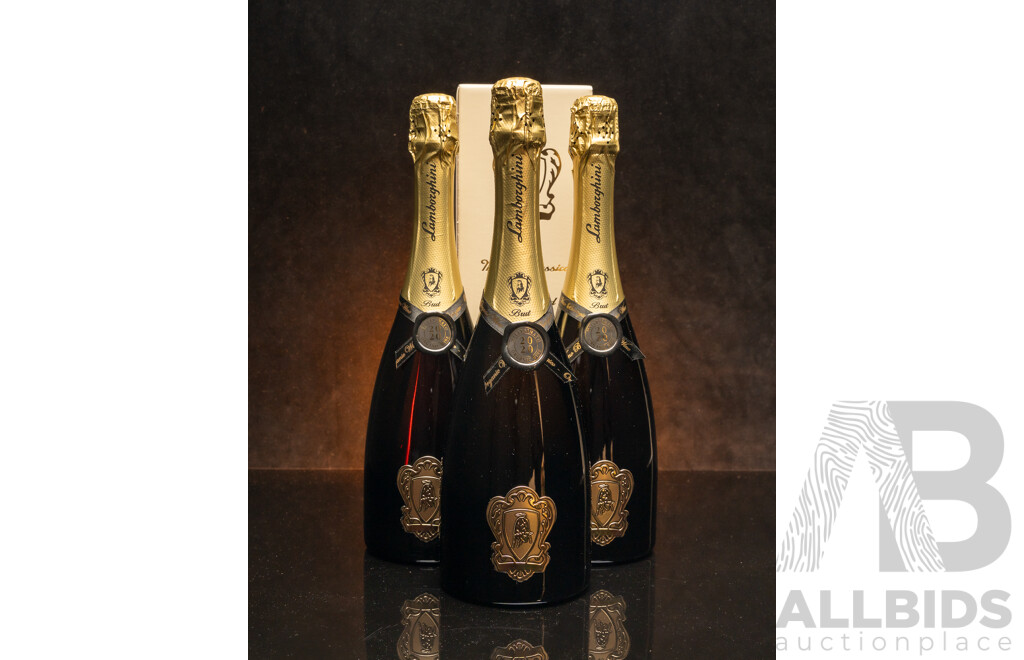 Lamborghini The Legend Metodo Classico Vintage Organic Sparkling Pinot Noir 750ml - Lot of Three Bottles - Total RRP $867