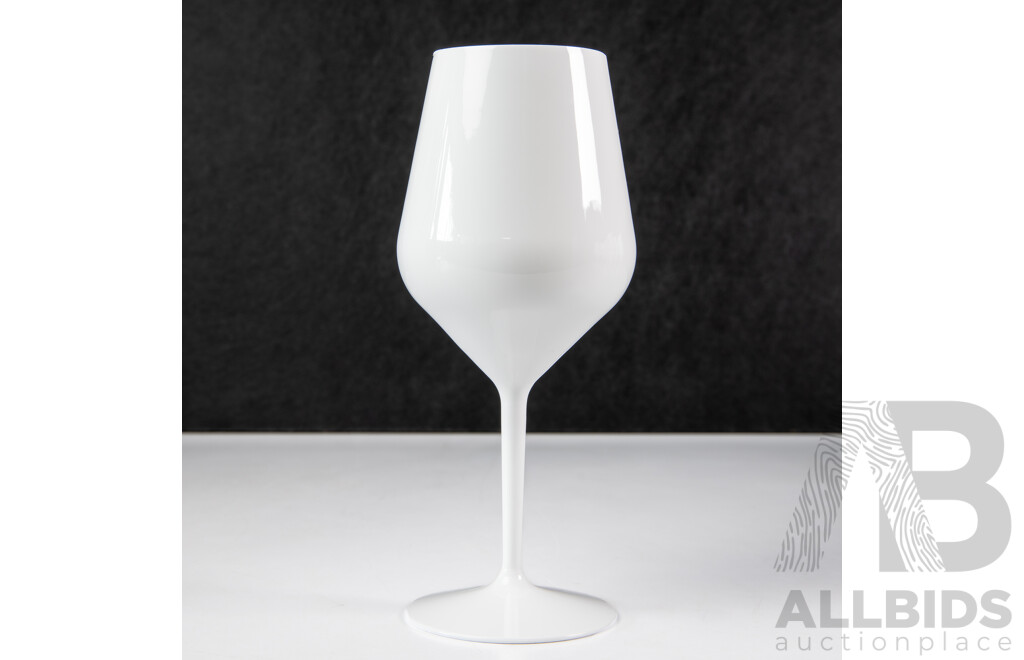 Set of 12 White Lamborghini Plastic Single Stem Wine Goblets