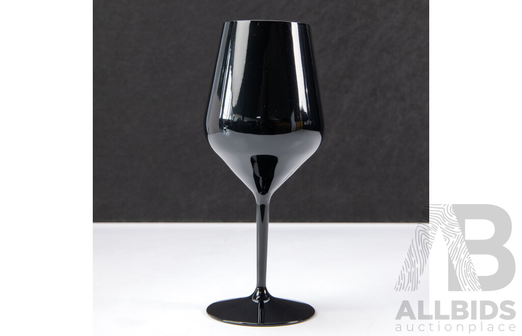 Set of 12 Black Lamborghini Plastic Single Stem Wine Goblets