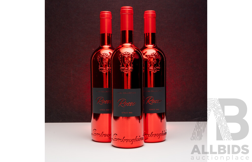 1663553 · Lamborghini Luxe Rosso Sangiovese, Cabernet Sauvignon, & Merlot 750ml - Lot of Three Bottles - RRP $651