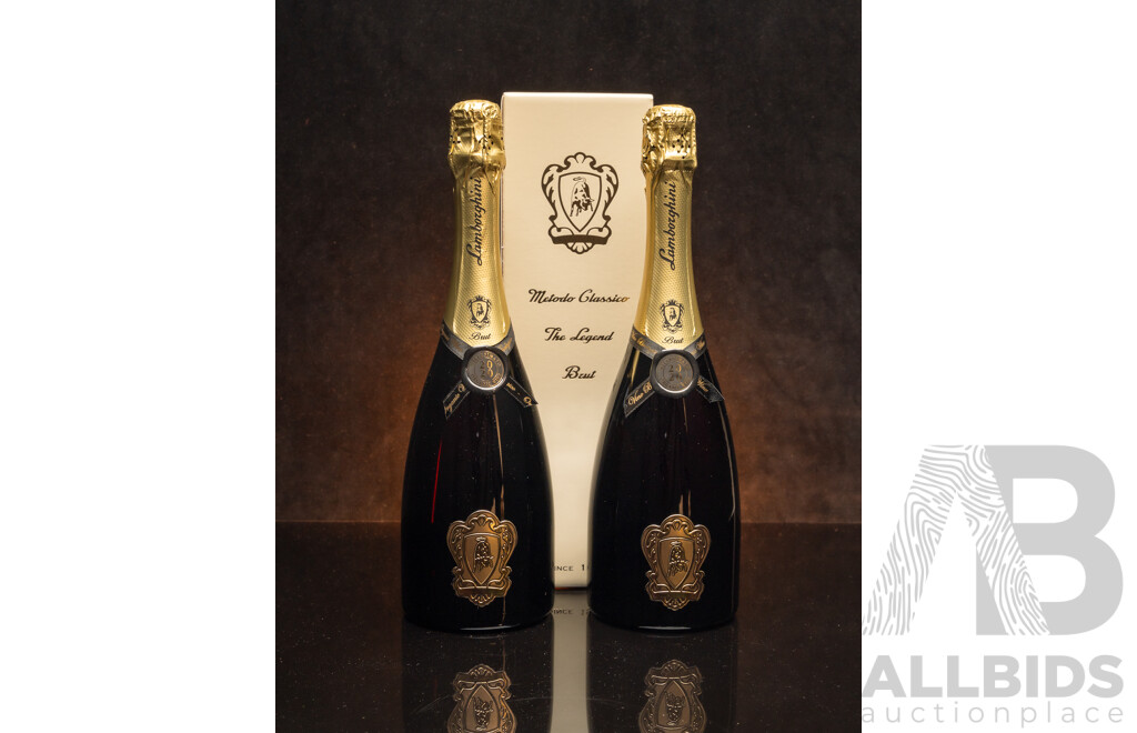 Lamborghini The Legend Metodo Classico Vintage Organic Sparkling Pinot Noir 750ml - Lot of Two Bottles - Total RRP $578