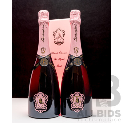 Lamborghini The Legend Rose Metodo Classico Vintage Organic Sparkling Pinot Noir 750ml - Lot of 2 Bottles - Total RRP $578
